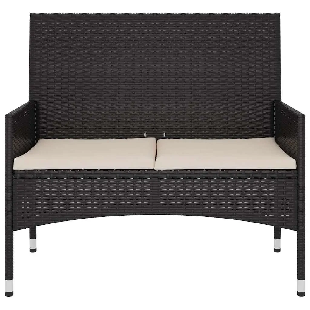 2-Seater Garden Bench with Cushions Poly Rattan Price