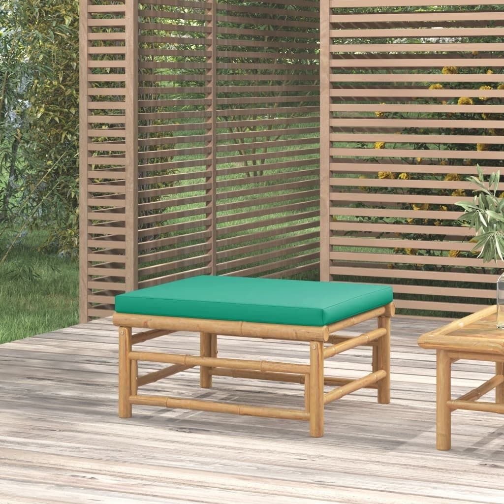 Garden Footstool with Cushion Bamboo Price