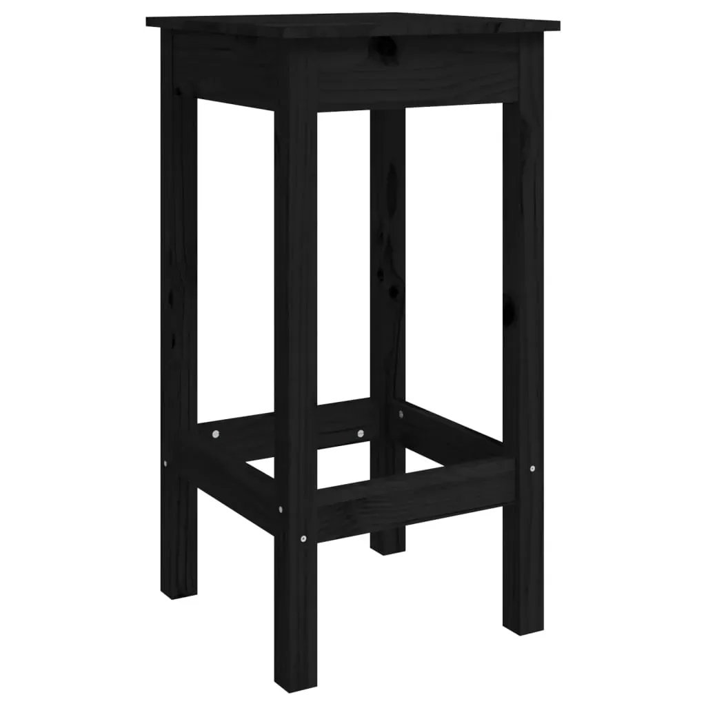 Bar Chairs 2 pcs Black 40x40x78 cm Solid Wood Pine Price