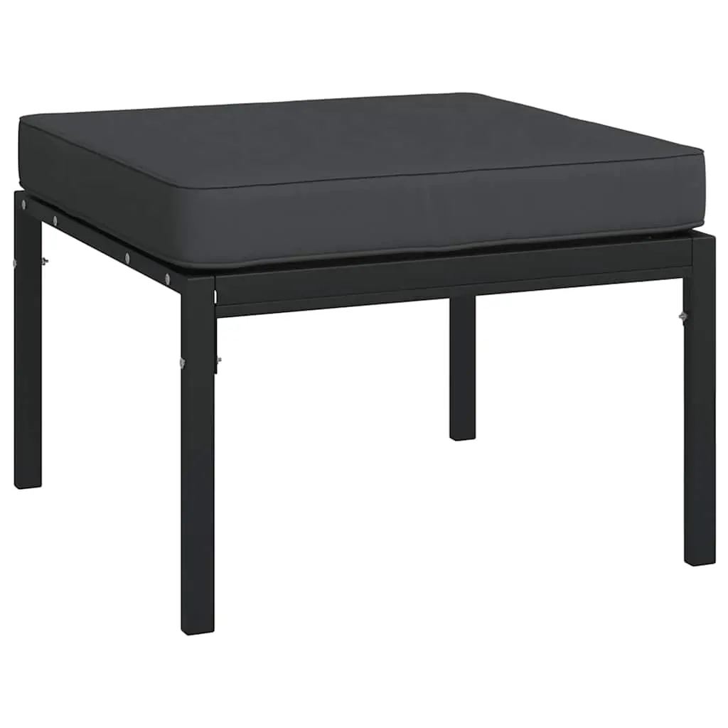 Garden Footstools with Cushions 2 pcs 60x60x35 cm Steel Price