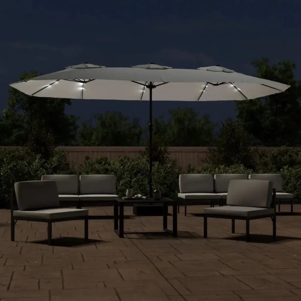 Double-Head Parasol with LEDs 449x245 cm Price