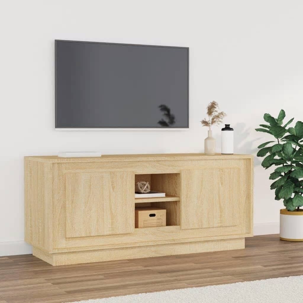 TV Cabinet White 102x35x45 cm Engineered Wood Price