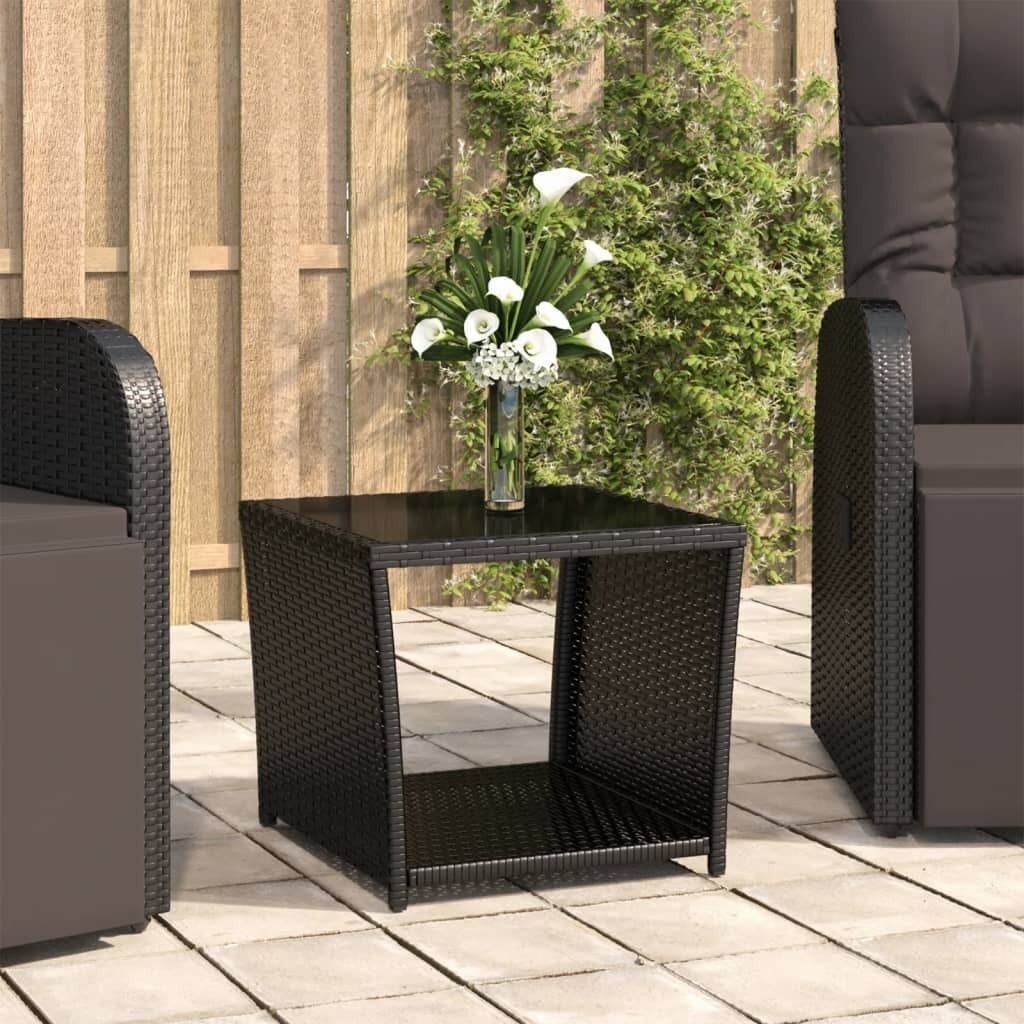 Tea Table with Wooden Top Poly Rattan Price