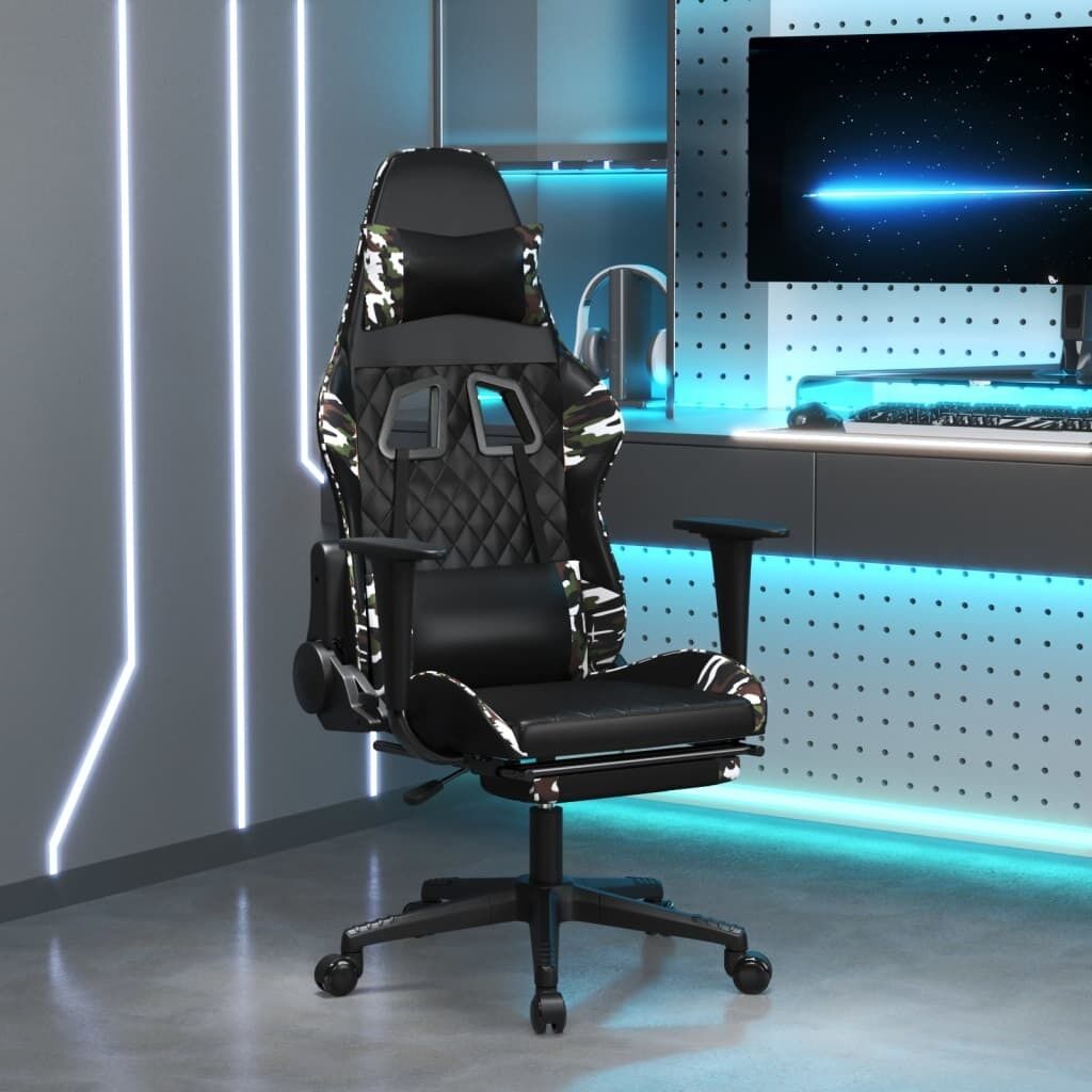 Massage Gaming Chair with Footrest Faux Leather Price
