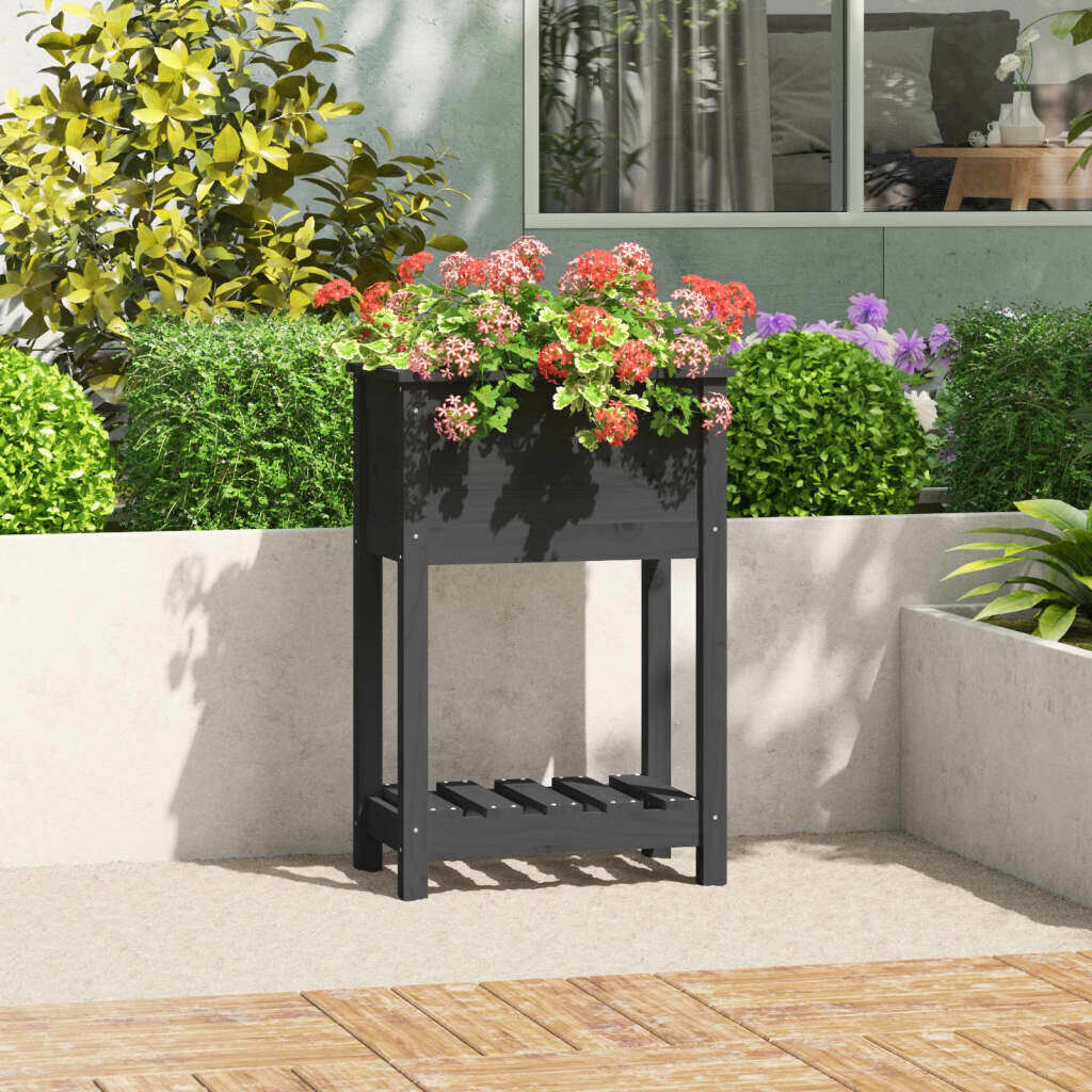 Planter with Shelf Solid Wood Pine Price