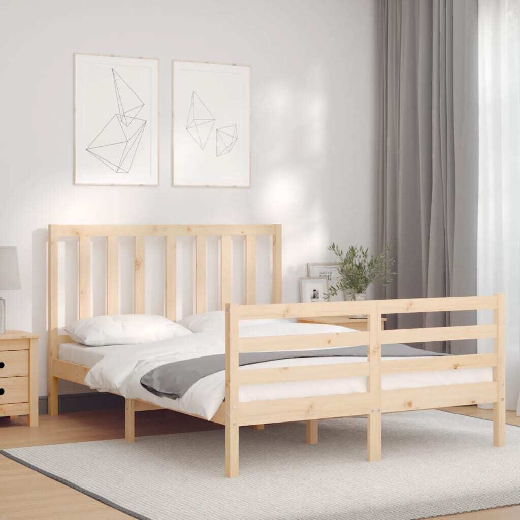 Bed Frame with Headboard Solid Wood Price
