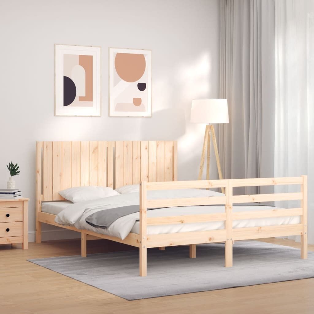 Bed Frame with Headboard Solid Wood Price