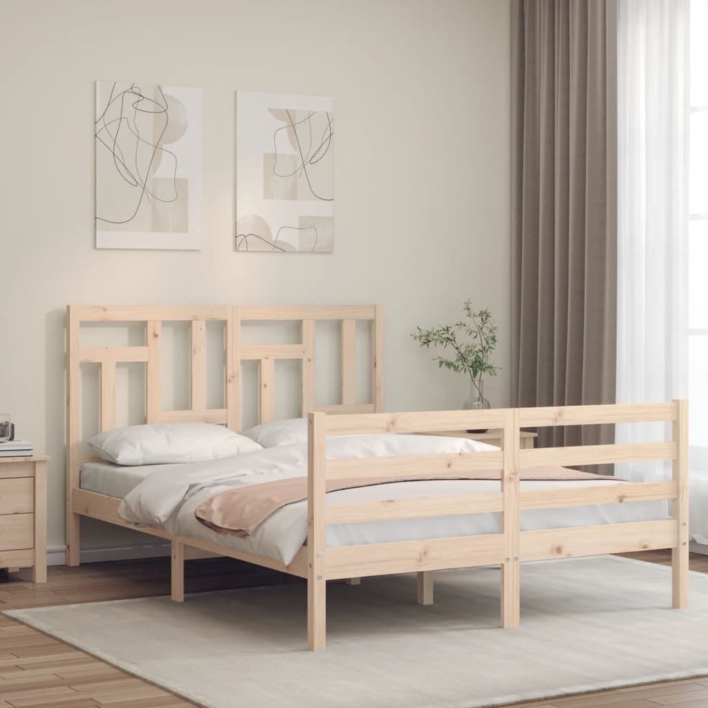 Bed Frame with Headboard Solid Wood Price