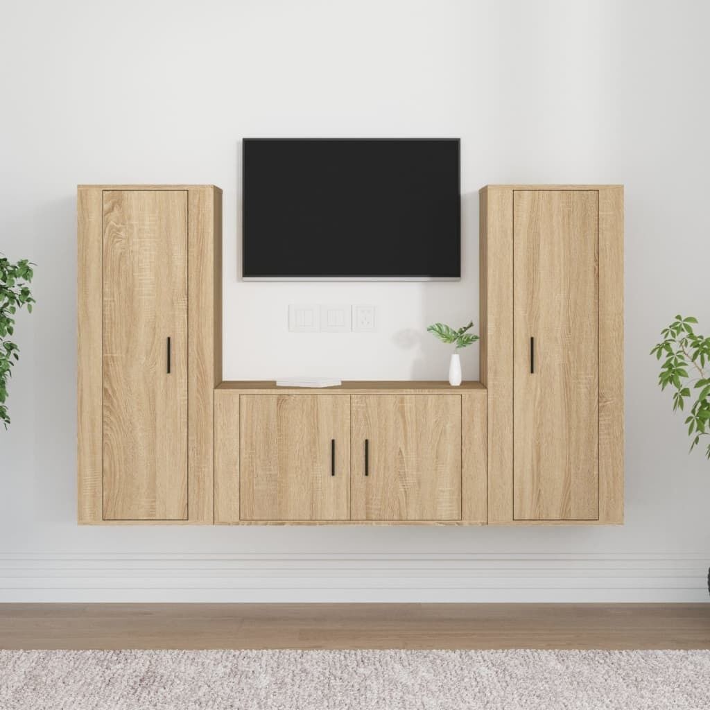 3 Piece TV Cabinet Set Engineered Wood Price