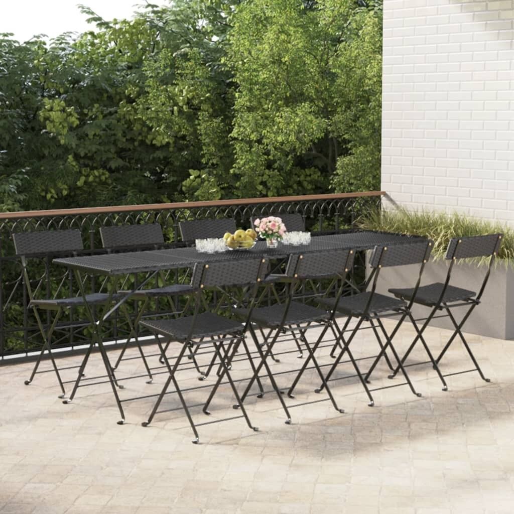Folding Bistro Chairs Poly Rattan and Steel Price