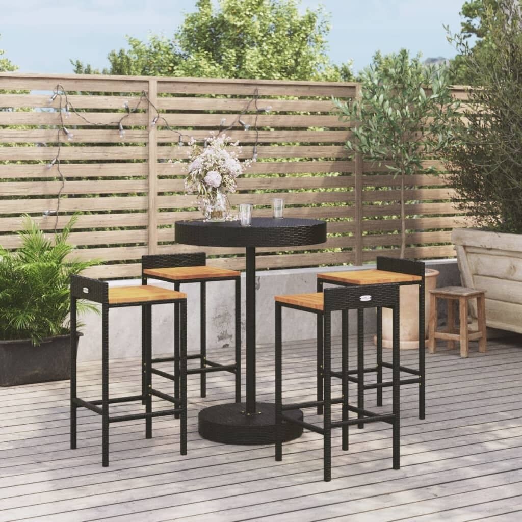 Garden Bar Set Poly Rattan&Solid Wood Acacia Price