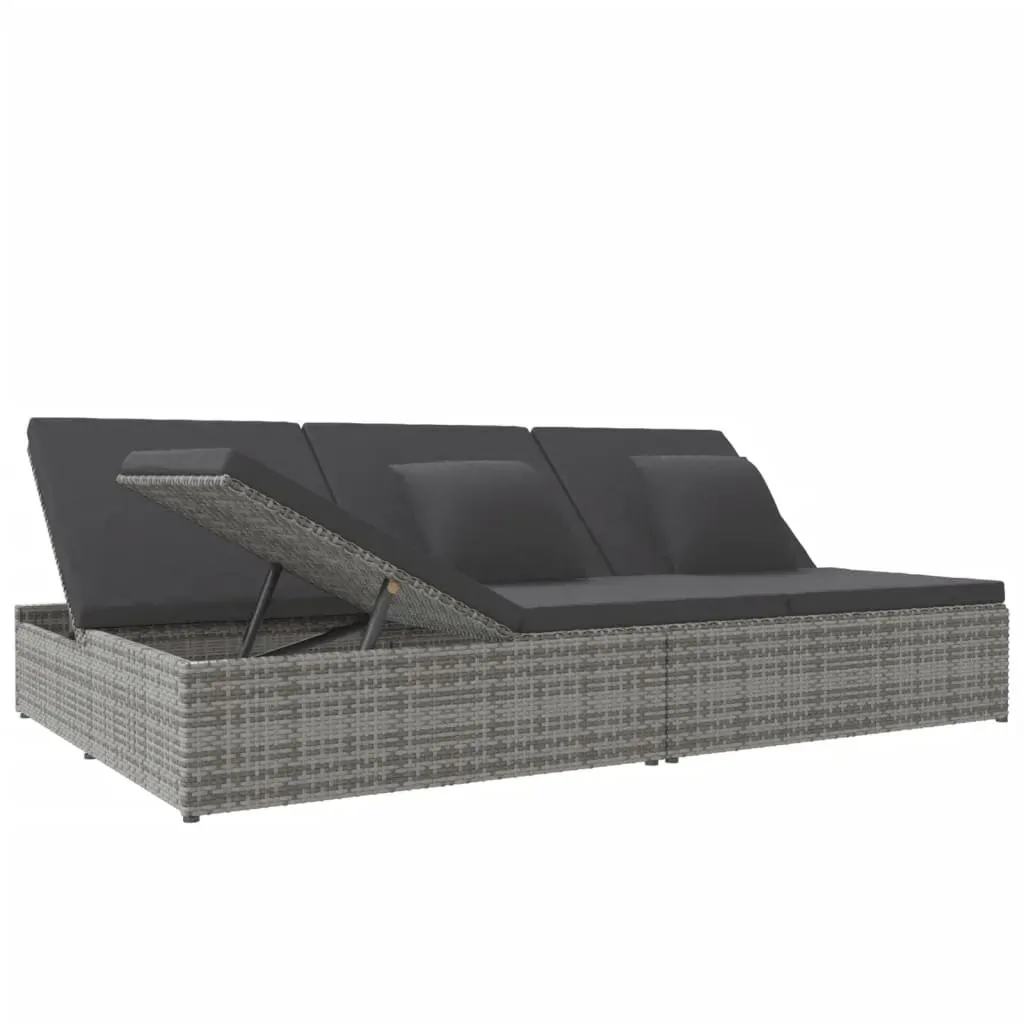 Convertible Sun Bed with Cushions Poly Rattan Price