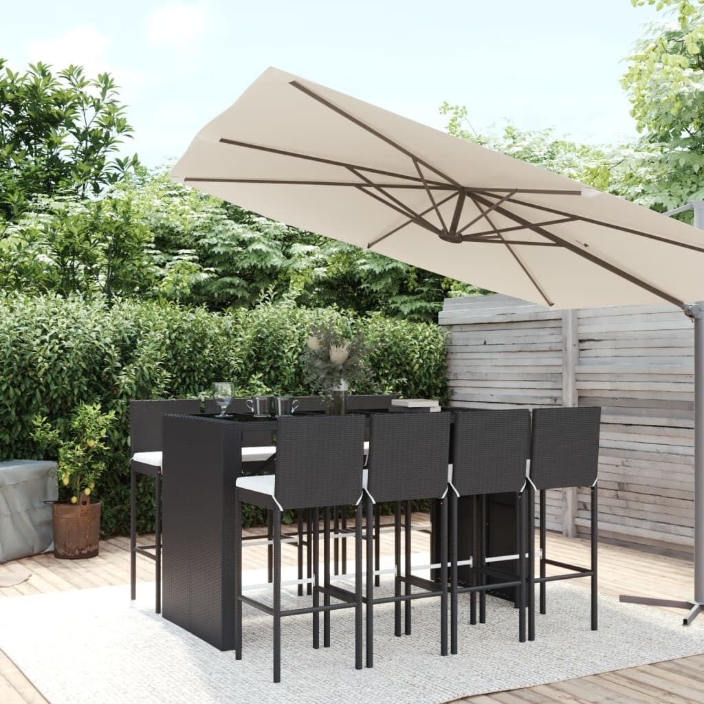 Garden Bar Set with Cushions Poly Rattan Price