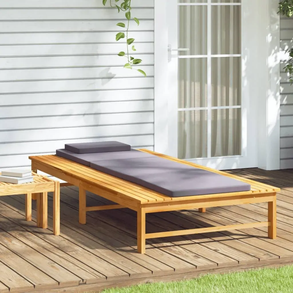 Sun Lounger with Cushion and Pillow Solid Wood Acacia Price