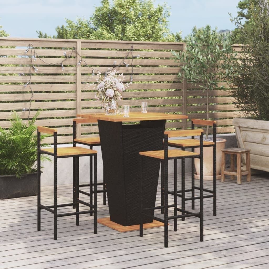 Garden Bar Set Poly Rattan&Solid Wood Acacia Price