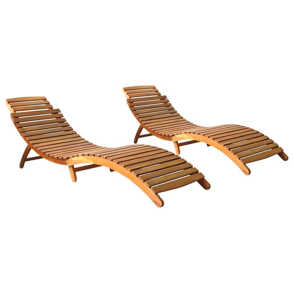 Sun Loungers with Cushions Solid Wood Acacia Price
