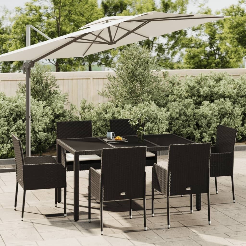 Garden Dining Set with Cushions Poly Rattan Price