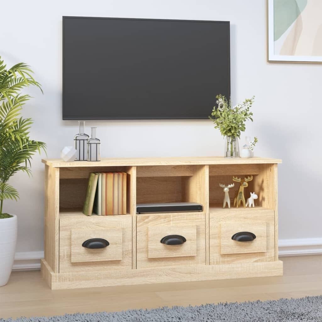 TV Cabinet White 100x35x50 cm Engineered Wood Price
