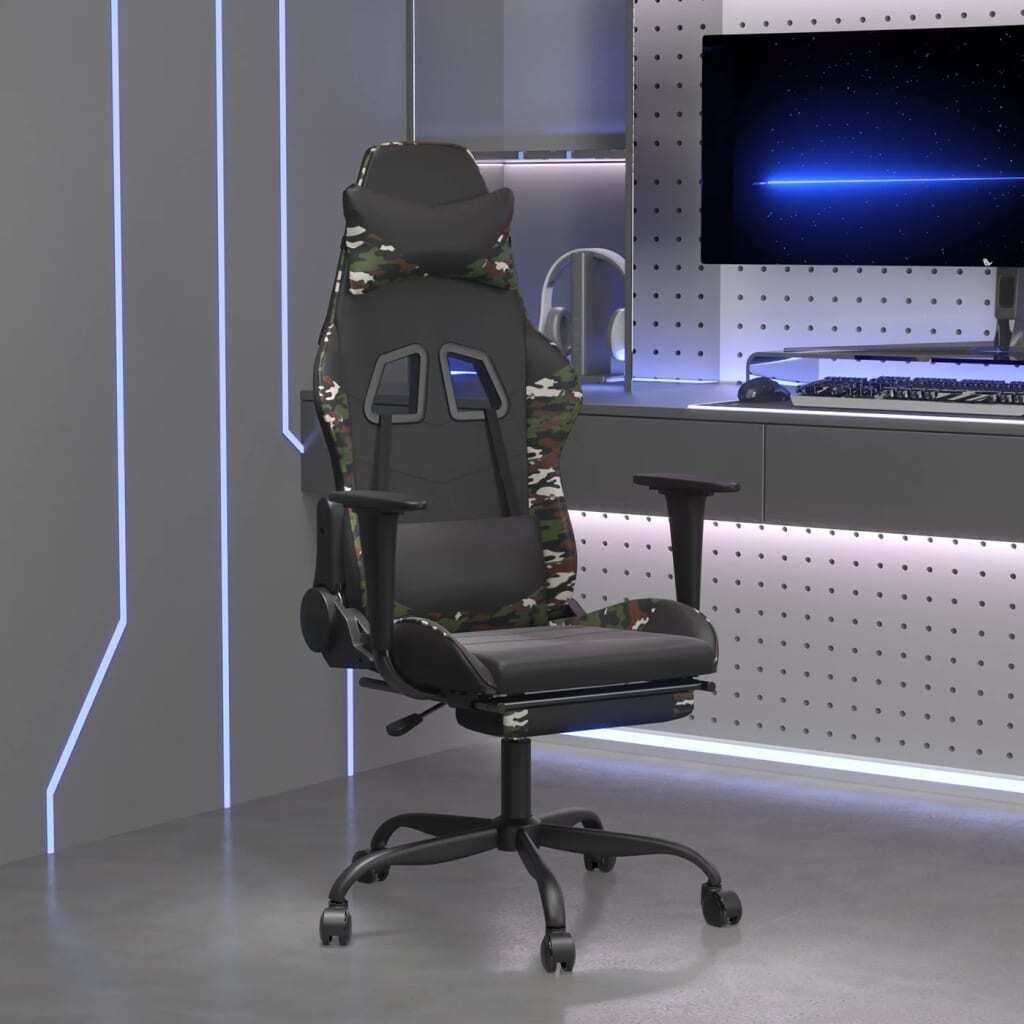 Massage Gaming Chair with Footrest Faux Leather Price