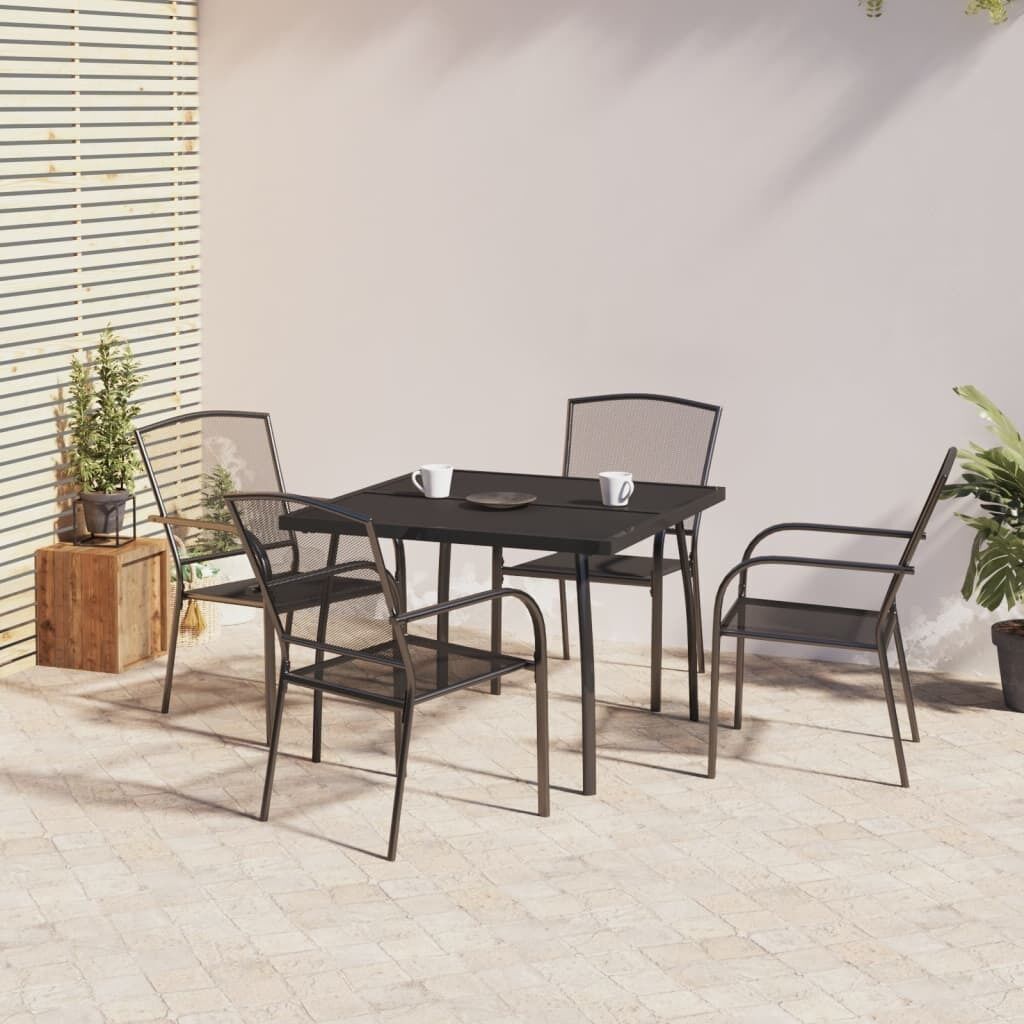 Garden Dining Set Anthracite Steel Price