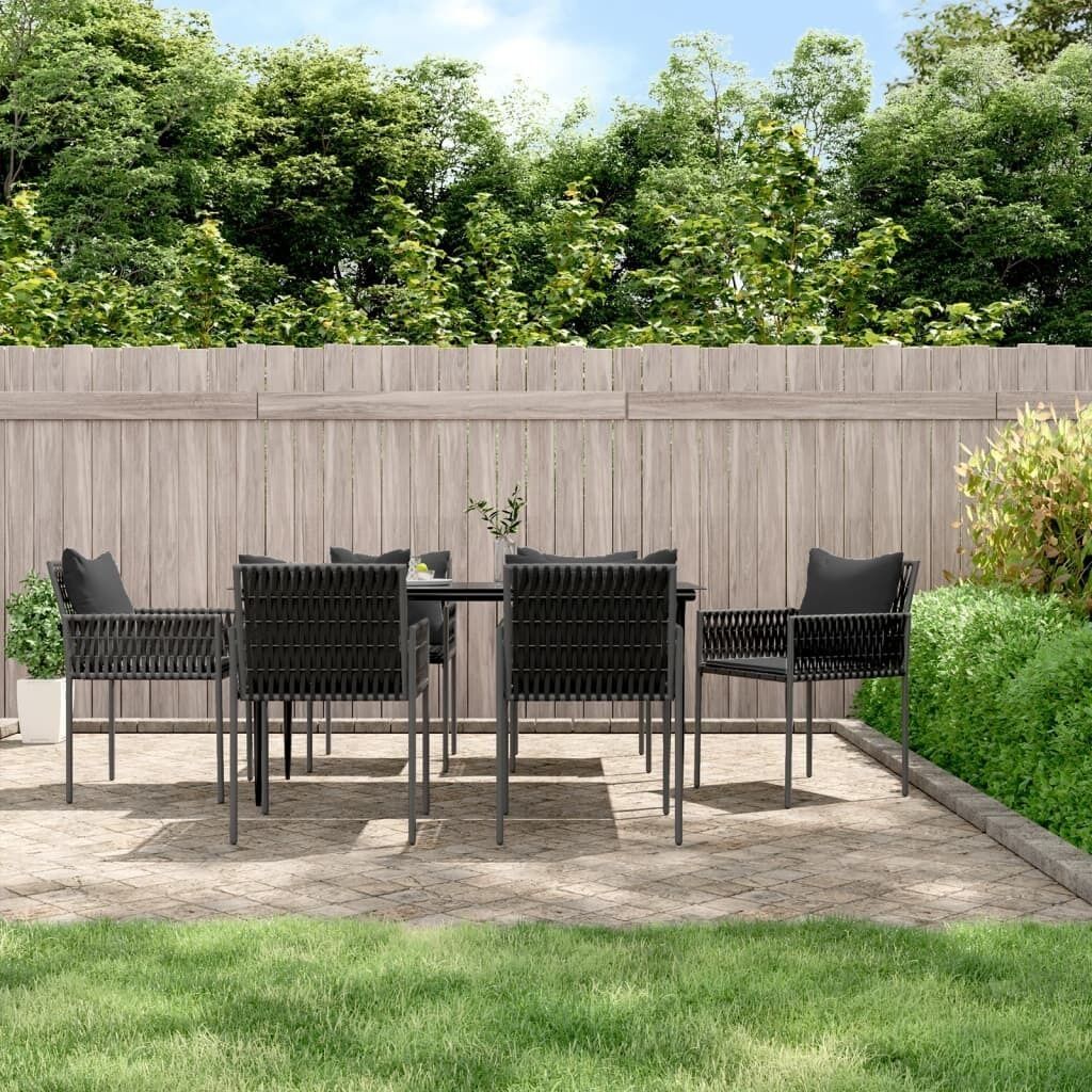 Garden Dining Set with Cushions Poly Rattan and Steel Price