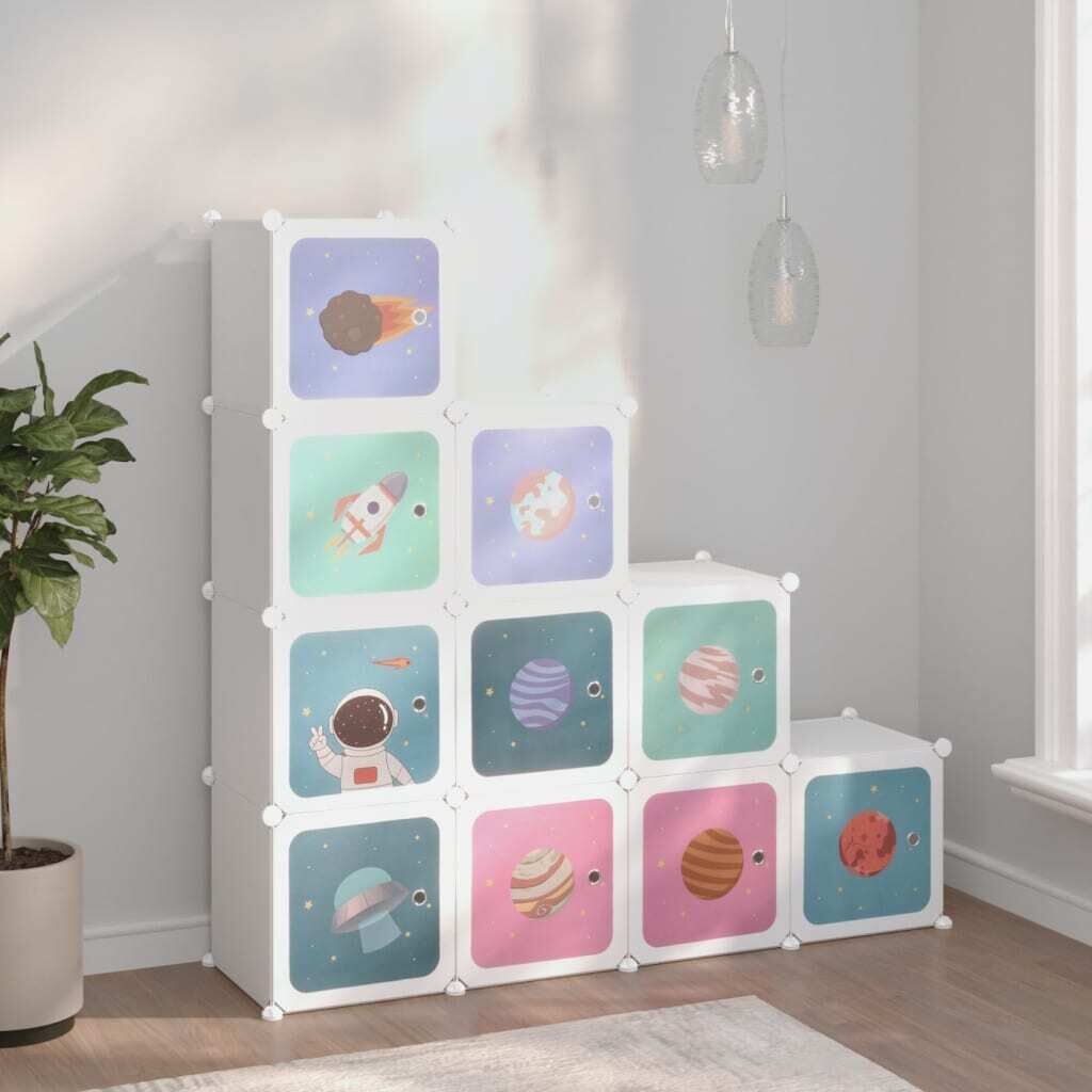 Cube Storage Cabinet for Kids with Cubes White PP Price