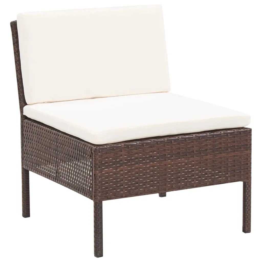 5 Piece Garden Sofa Set with Cushions Poly Rattan Price