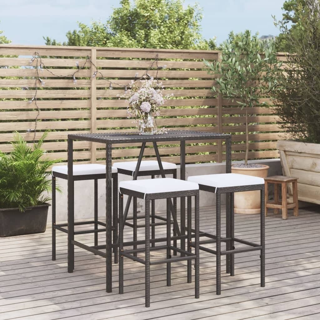 Garden Bar Set with Cushions Poly Rattan Price