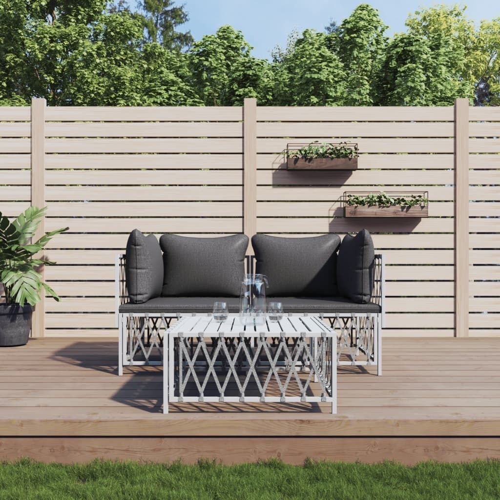 Garden Lounge Set with Cushions Steel Price