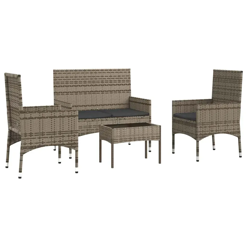 4 Piece Garden Lounge Set with Cushions Poly Rattan Price