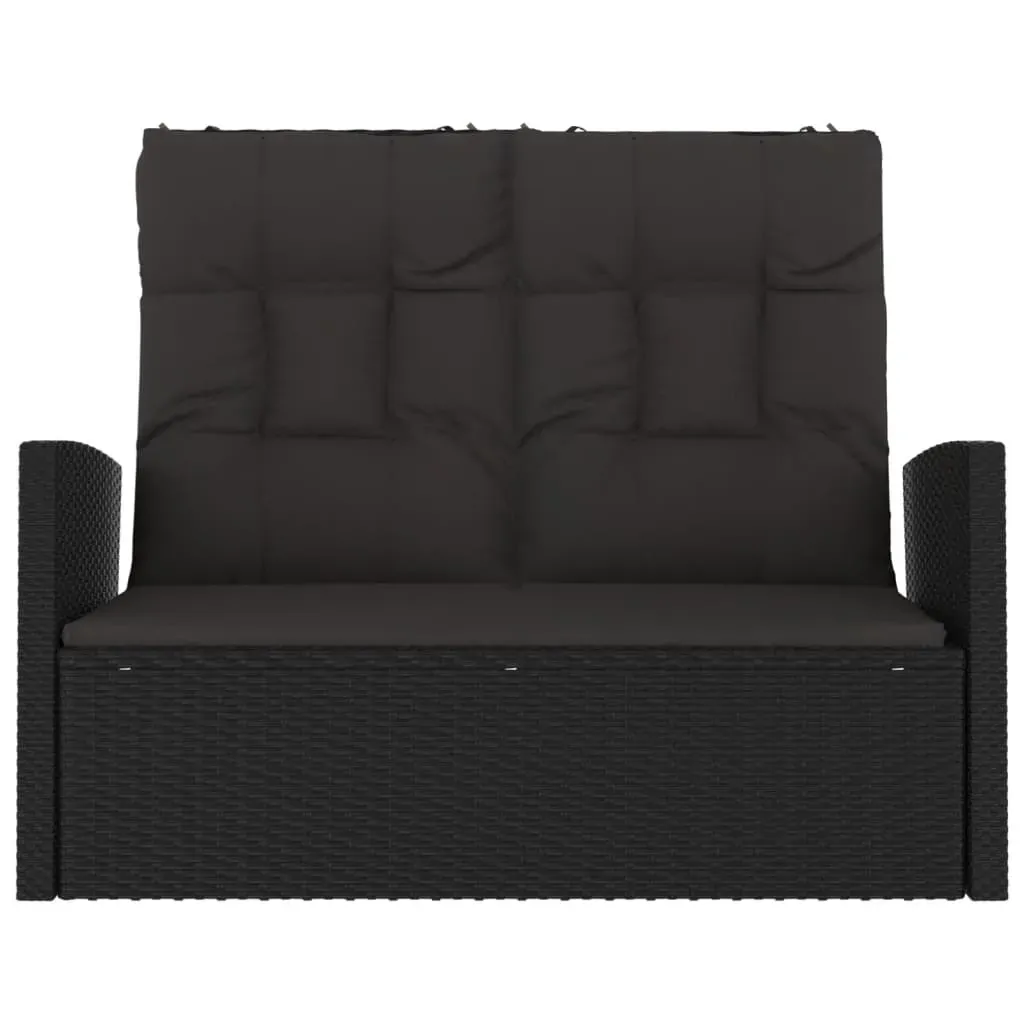 Reclining Garden Bench with Cushions 118 cm Poly rattan Price