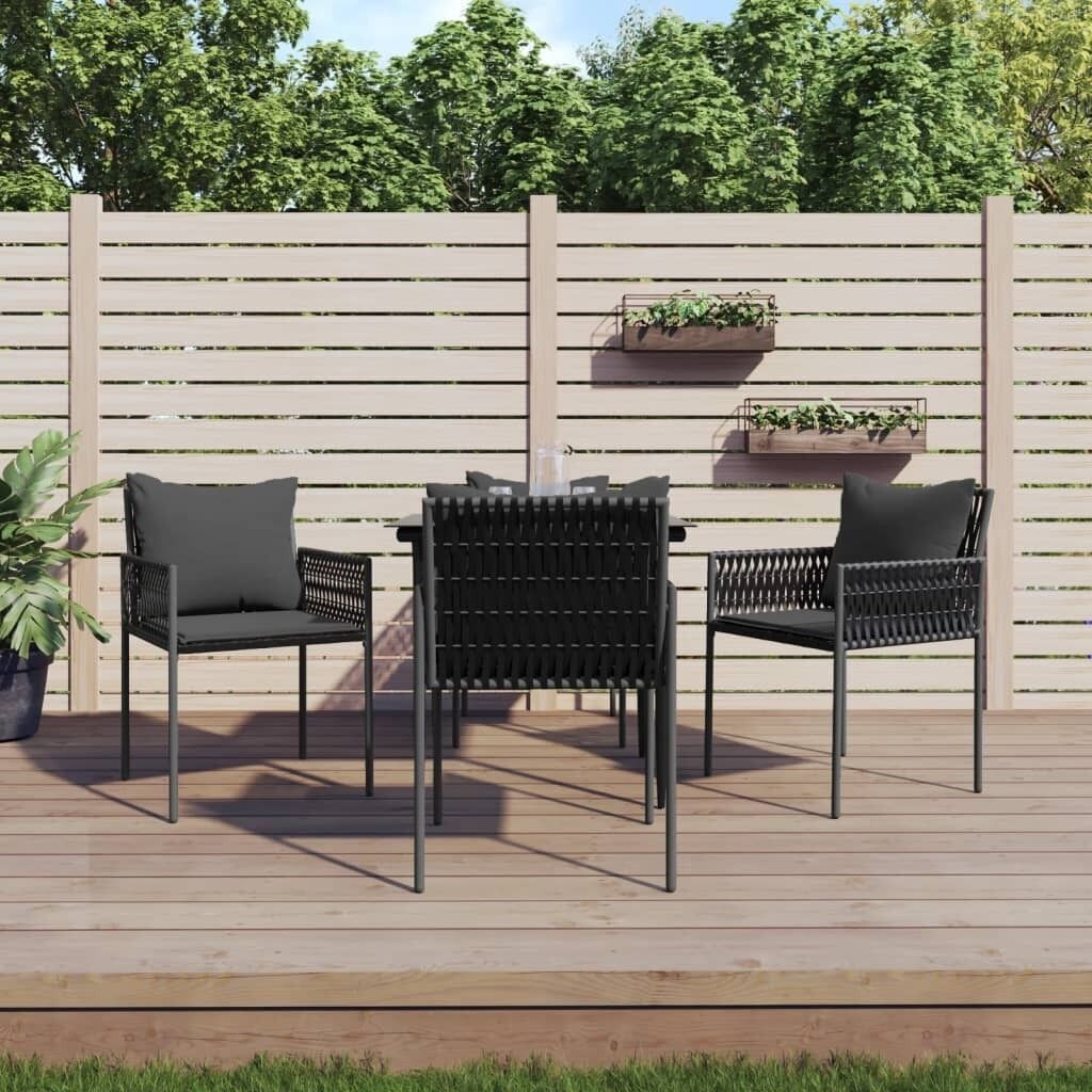 Garden Dining Set with Cushions Poly Rattan and Steel Price