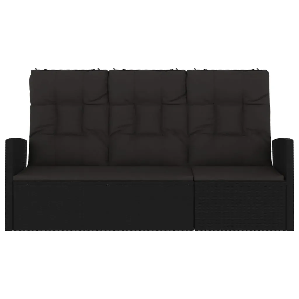 Reclining Garden Bench with Cushions 173 cm Poly rattan Price
