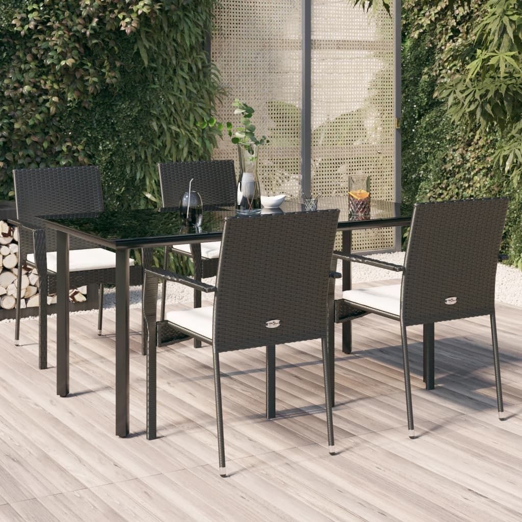Garden Dining Set with Cushions Poly Rattan Price