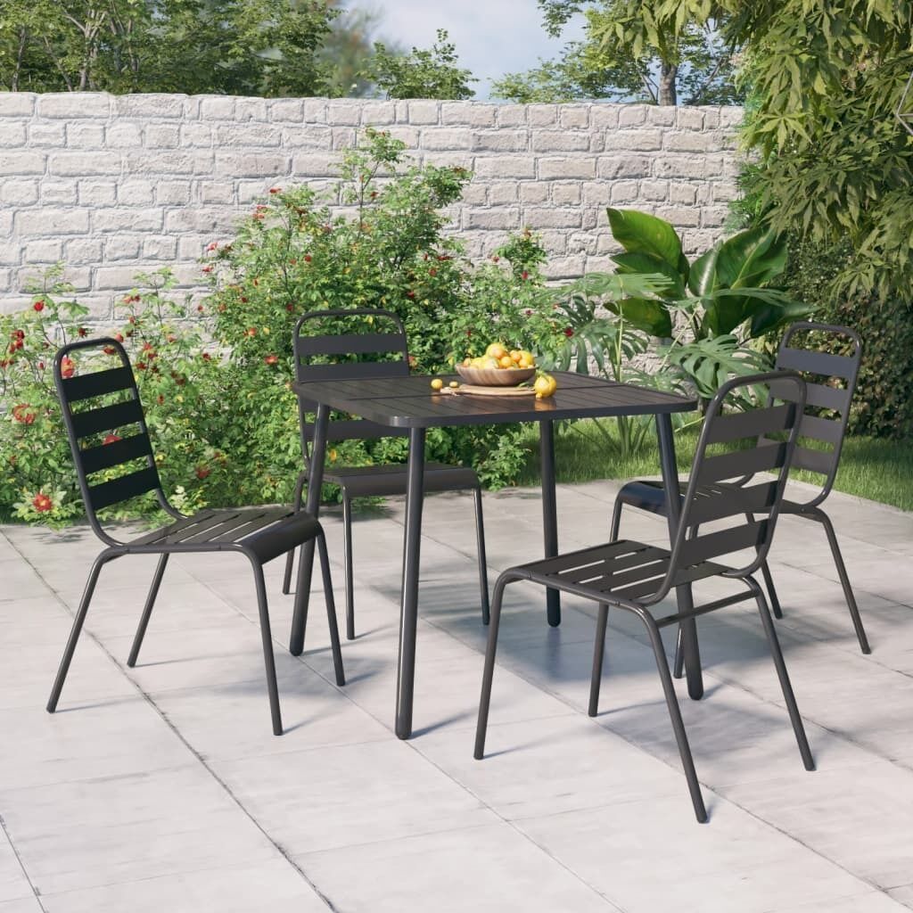 Garden Dining Set Anthracite Steel Price