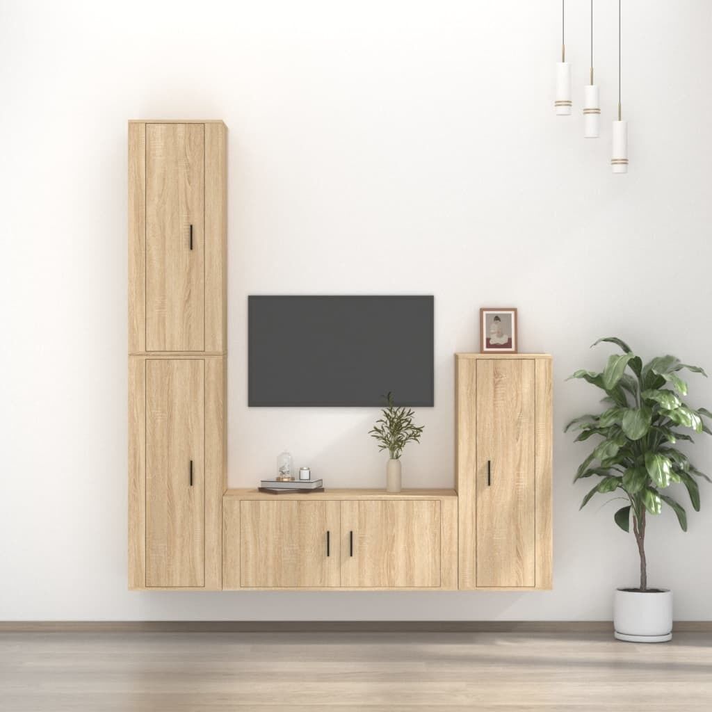 4 Piece TV Cabinet Set Engineered Wood Price