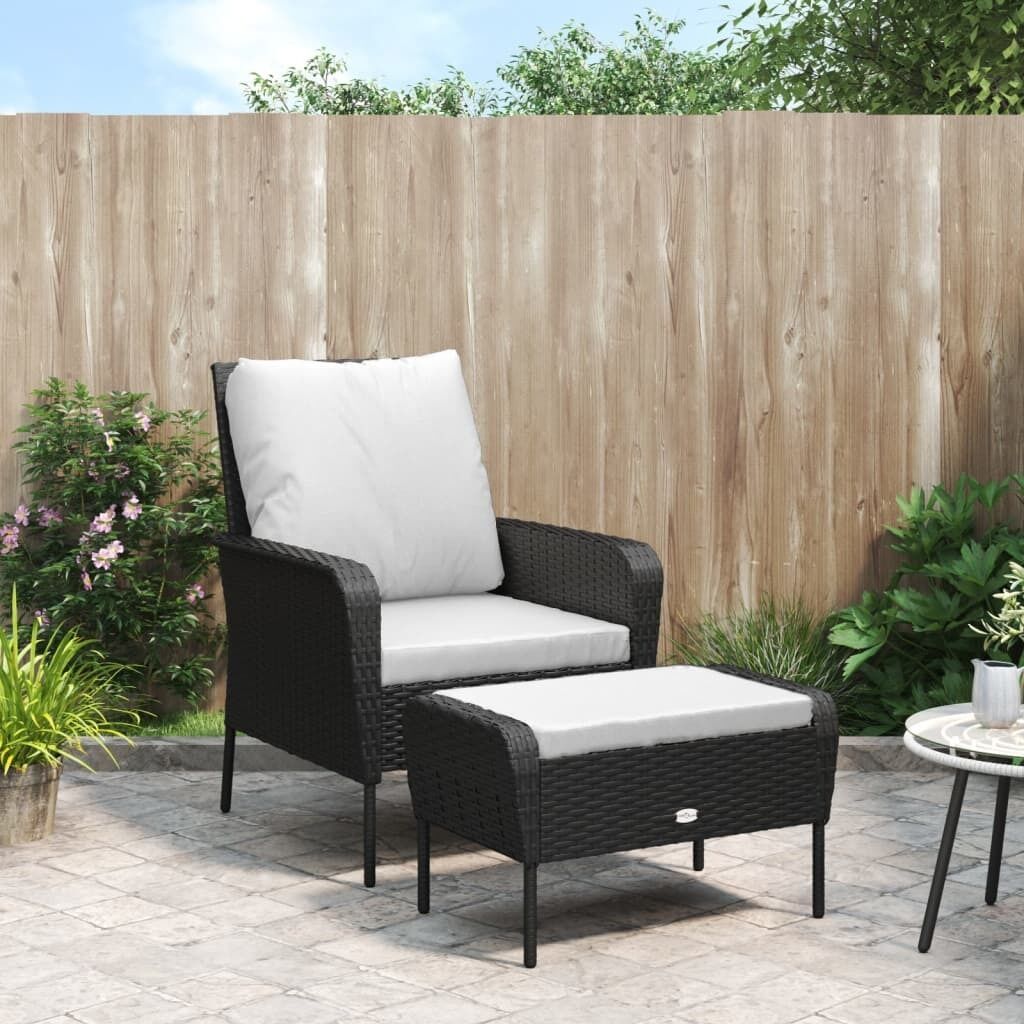 Garden Chair with Footstool Poly Rattan Price