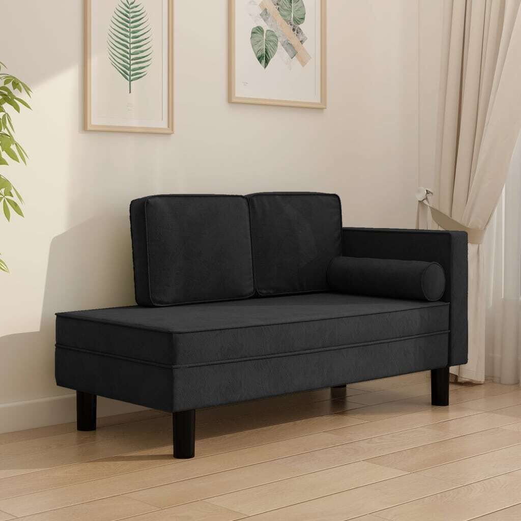 Chaise Lounge with Cushions and Bolster Velvet Price
