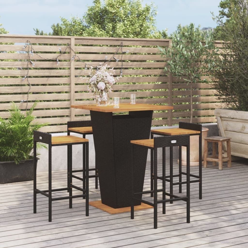 Garden Bar Set Poly Rattan&Solid Wood Acacia Price
