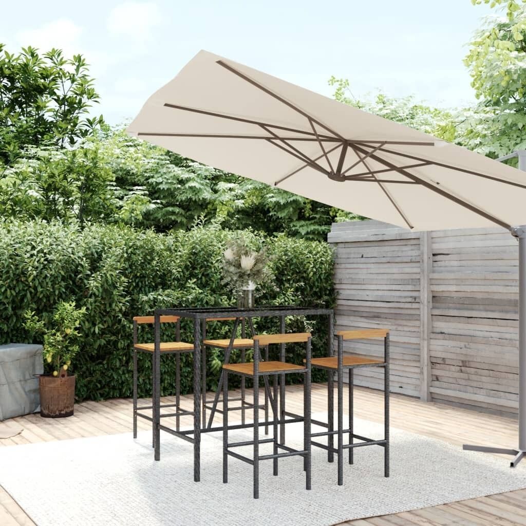 Garden Bar Set Poly Rattan& Solid Wood Acacia Price