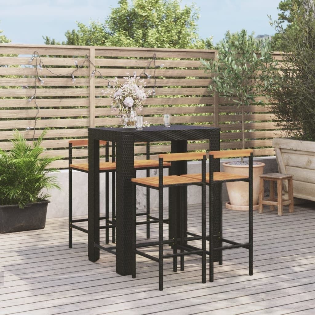 Garden Bar Set Poly Rattan&Solid Wood Acacia Price