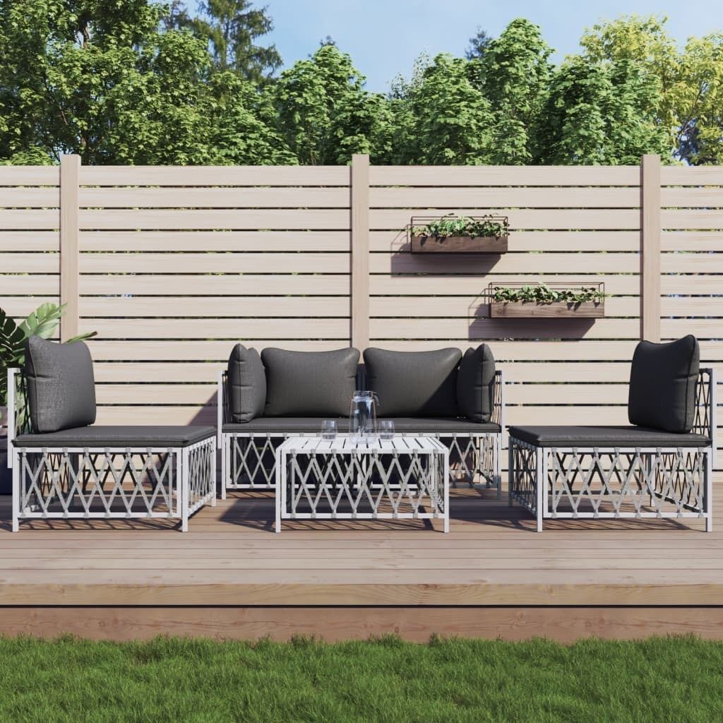 Garden Lounge Set with Cushions Steel Price
