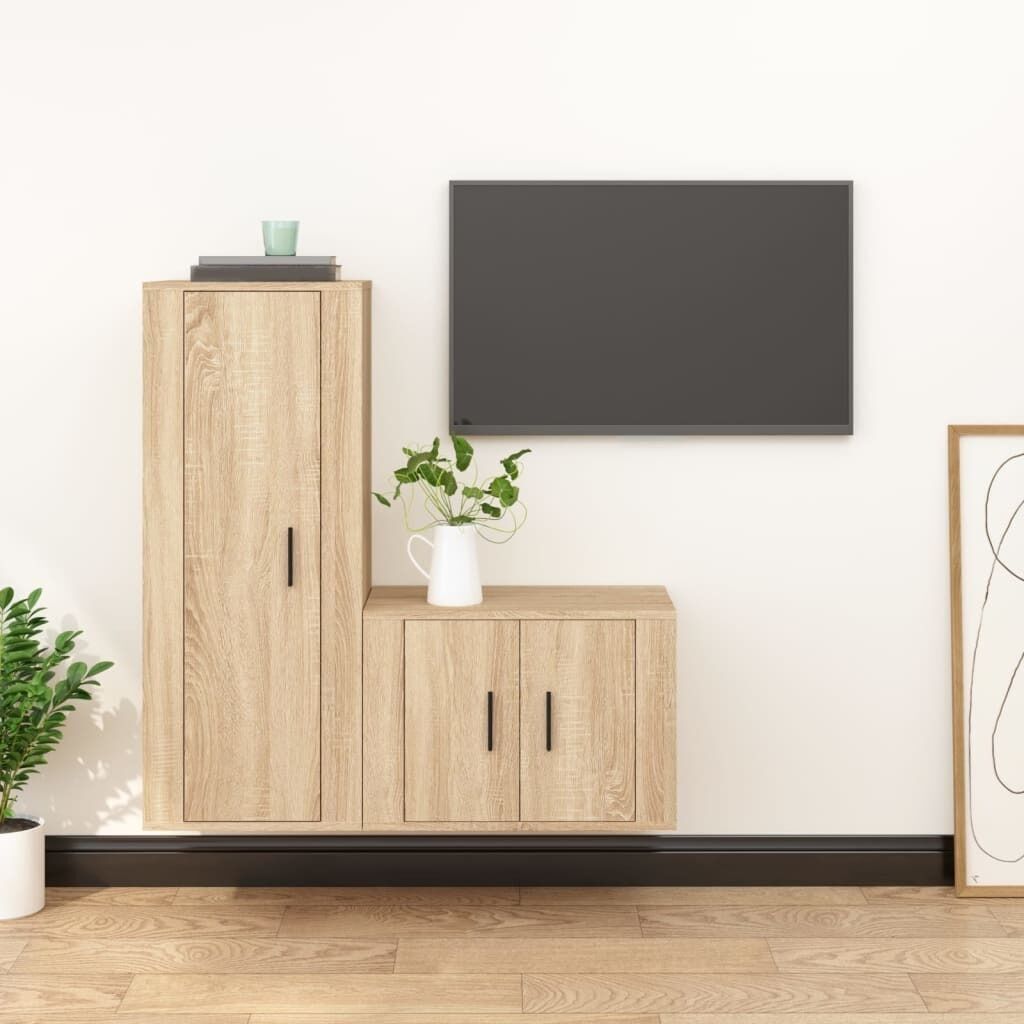 2 Piece TV Cabinet Set Engineered Wood Price