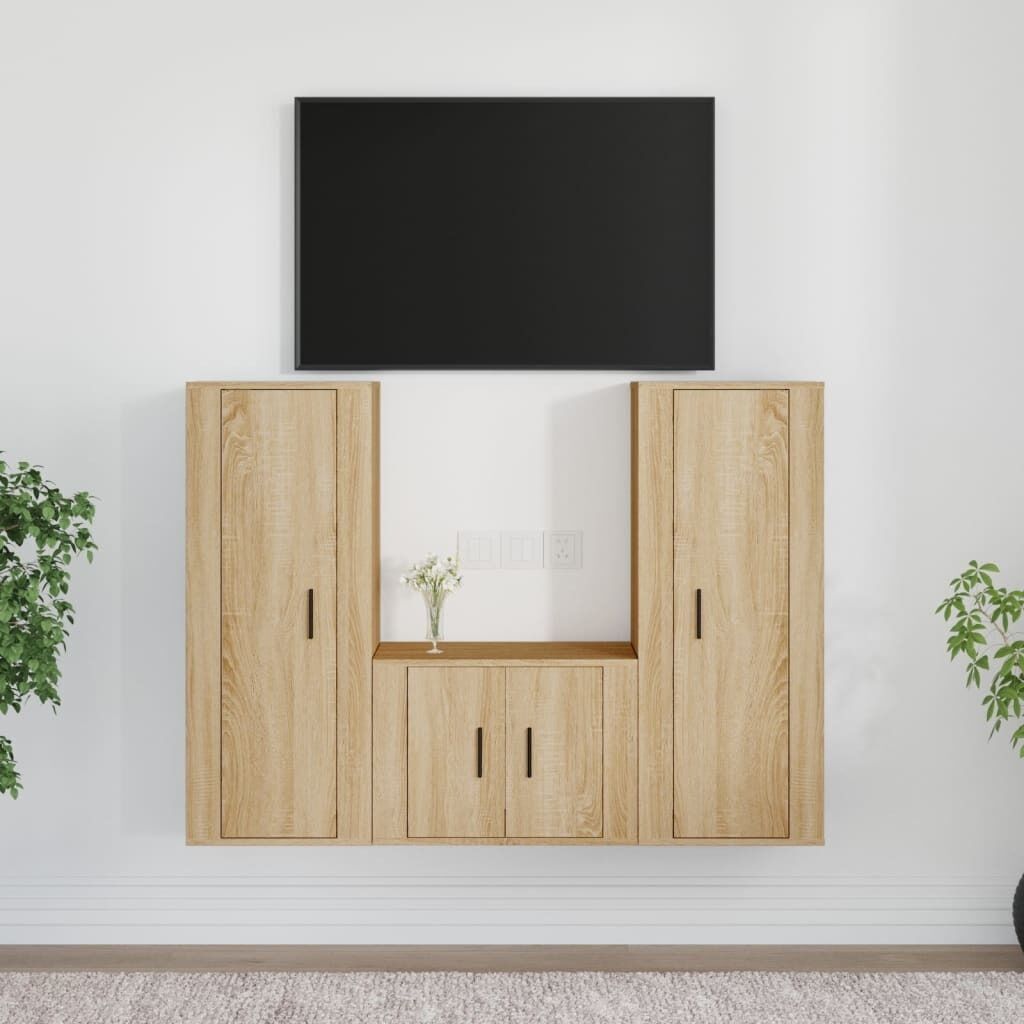 3 Piece TV Cabinet Set Engineered Wood Price