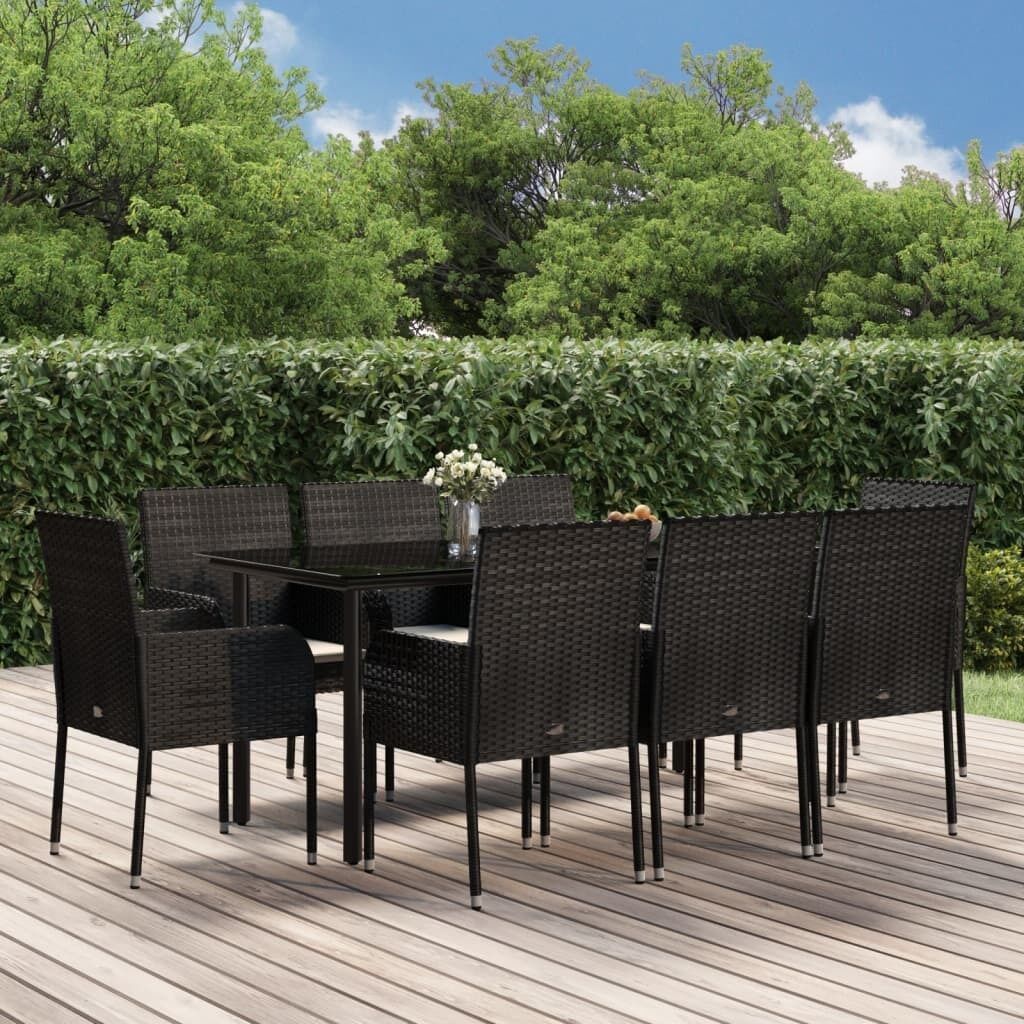 Garden Dining Set with Cushions Poly Rattan Price