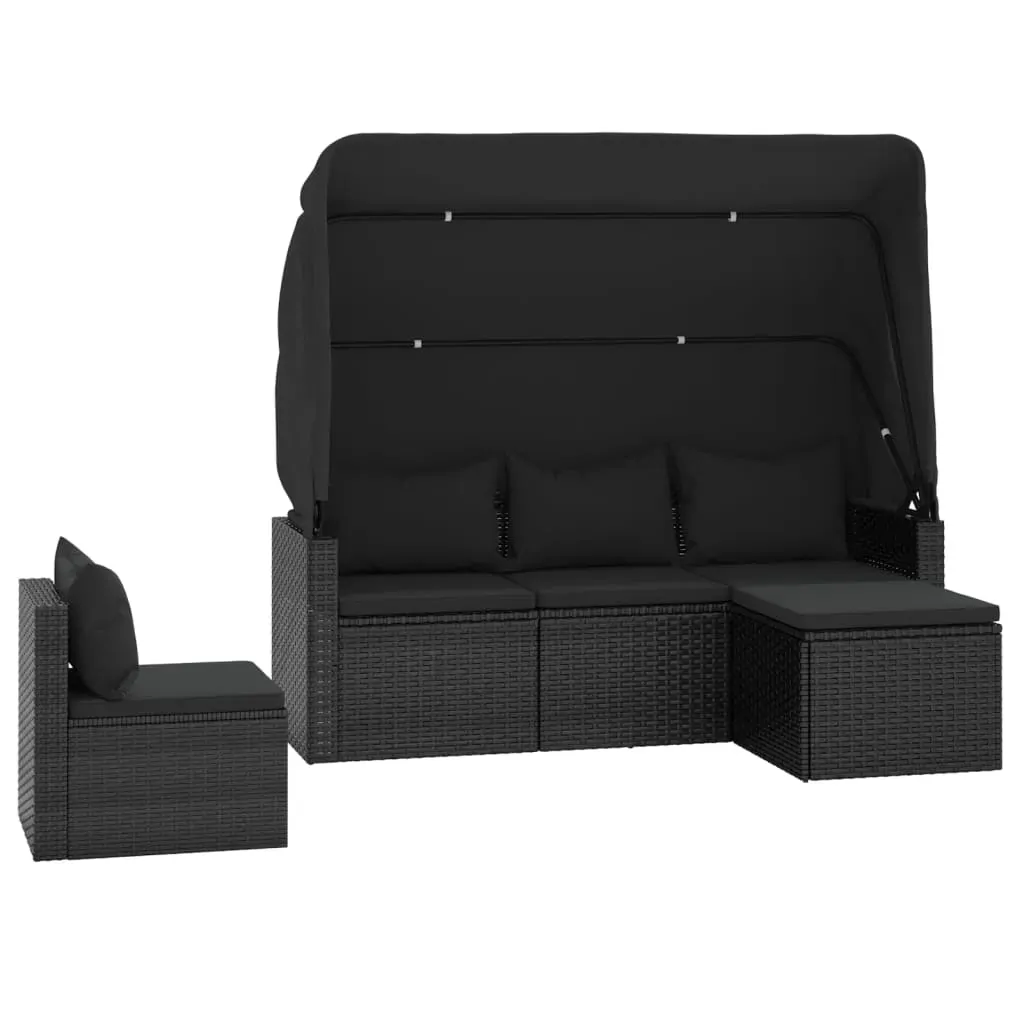 4 Piece Garden Sofa Set with Cushions Poly Rattan Price