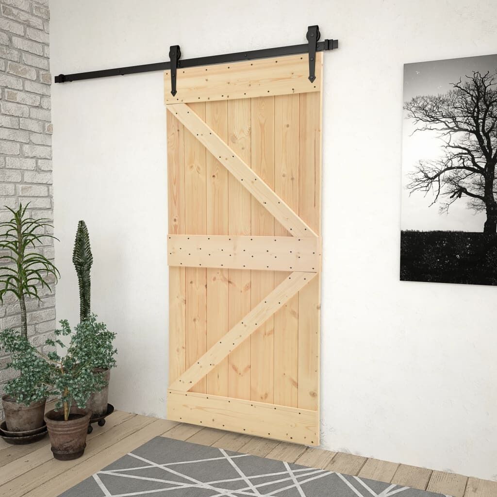 Sliding Door with Hardware Set Solid Pine Wood Price