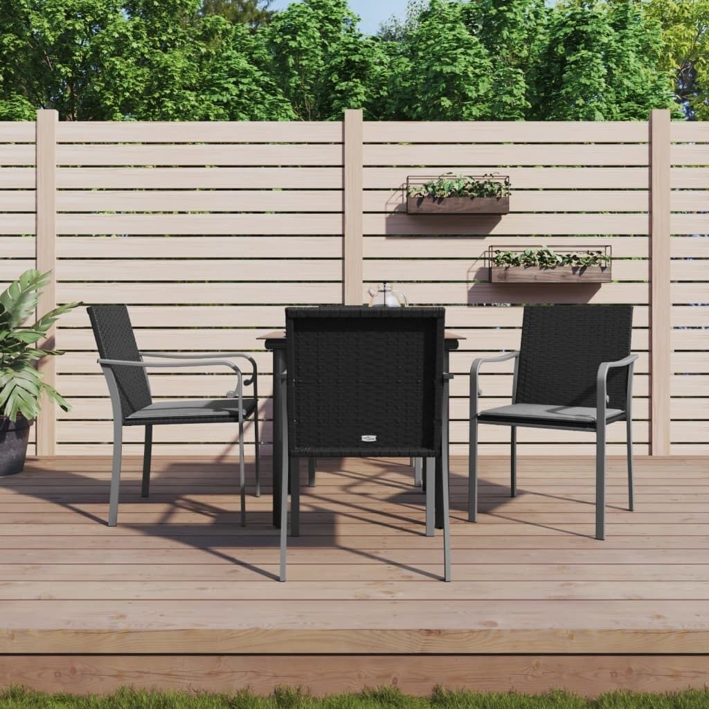 Garden Dining Set with Cushions Poly Rattan and Steel Price
