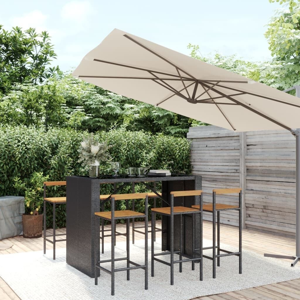 Garden Bar Set Poly Rattan& Solid Wood Acacia Price