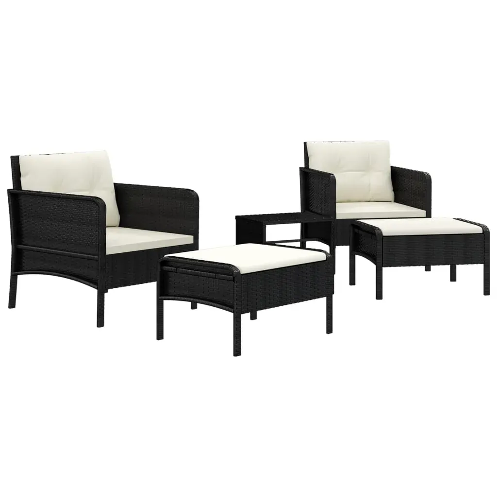 5 Piece Garden Lounge Set with Cushions Poly Rattan Price
